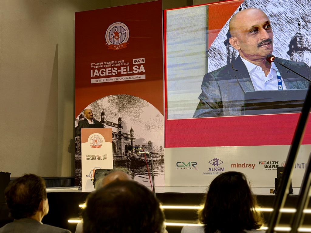 Dr Prasad Bhukebag presenting at the 23rd Annual Congress of IAGES and 3rd Biennial Spring Meeting of ELSA